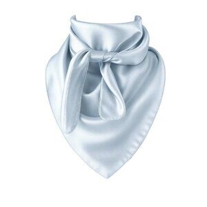 Light Blue Wild Rag Scarf 35x35 Satin Western Cowgirl Cowboy Bandana